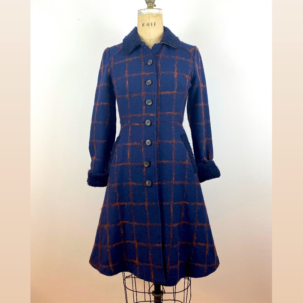 ANTHROPOLOGIE Plaid Wool Coat